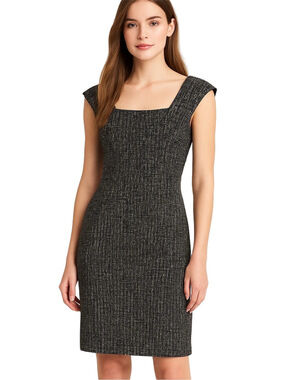 Calvin Klein Black White Sheath Dress Size 8